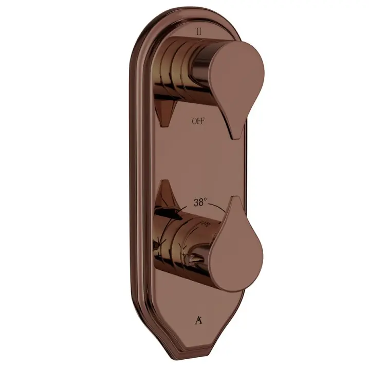 Artize Blush Gold PVD Tiaara Thermostatic shower valve with 3-way outlets Image 0