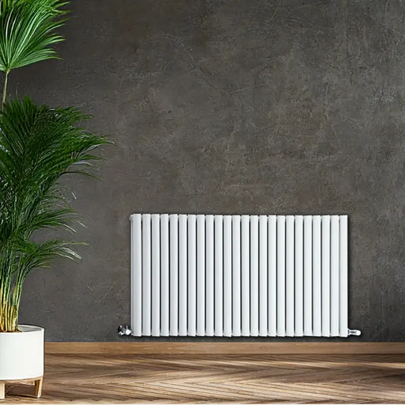 White Rome Double Designer Horizontal Column Radiator 600mm x 1180mm