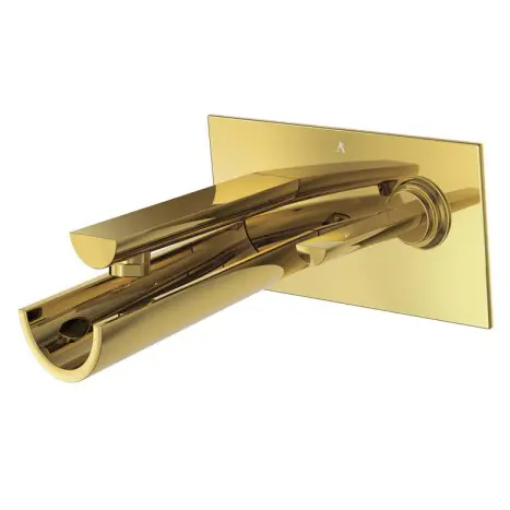 Artize Confluence Gold Bright PVD Joystick in-wall Basin Mixer