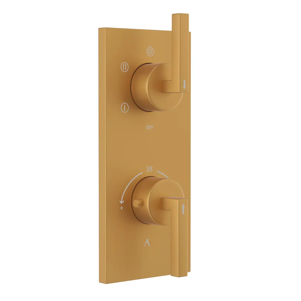 Artize Gold Matt PVD Linea Thermostatic shower valve with 5-way outlets