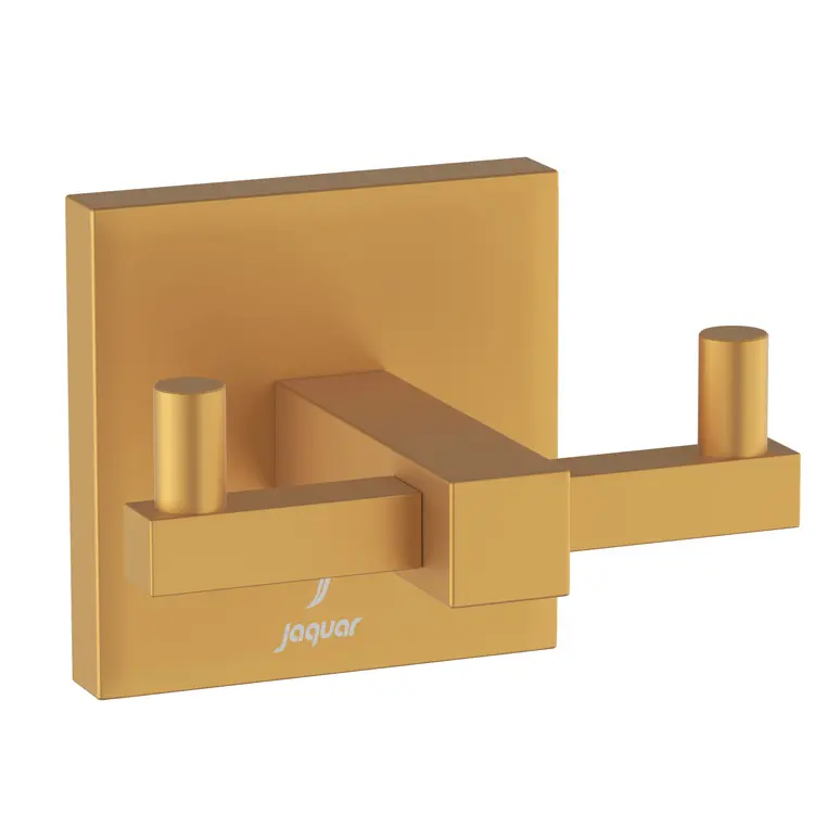 Jaquar Gold Matt PVD Kubix Prime Double Robe Hook Image 0
