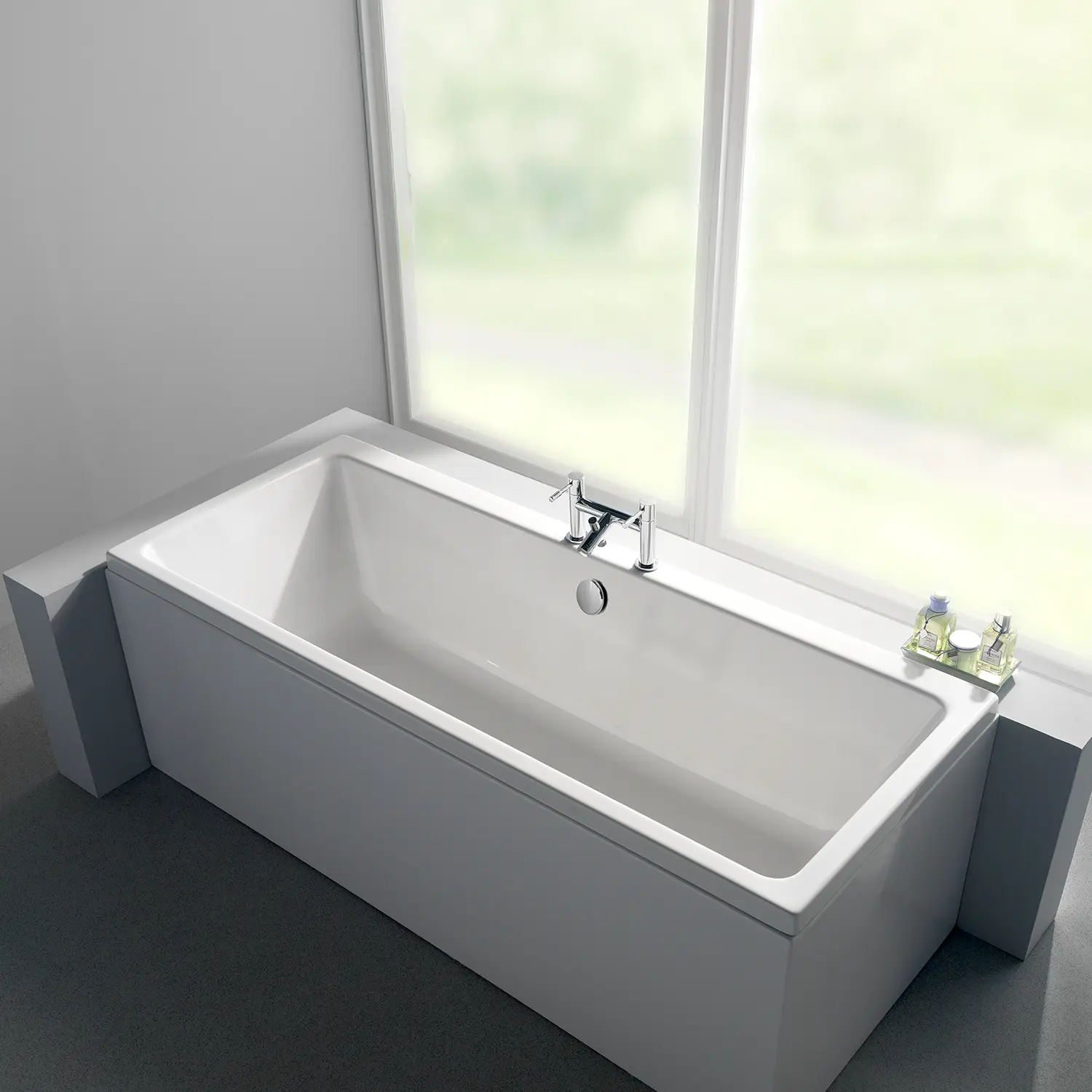 Quantum Carronite Double Ended Bath with Legs 1700x700mm DE CNITE