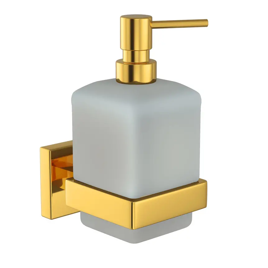 Jaquar Gold Bright PVD Kubix Prime Soap Dispenser