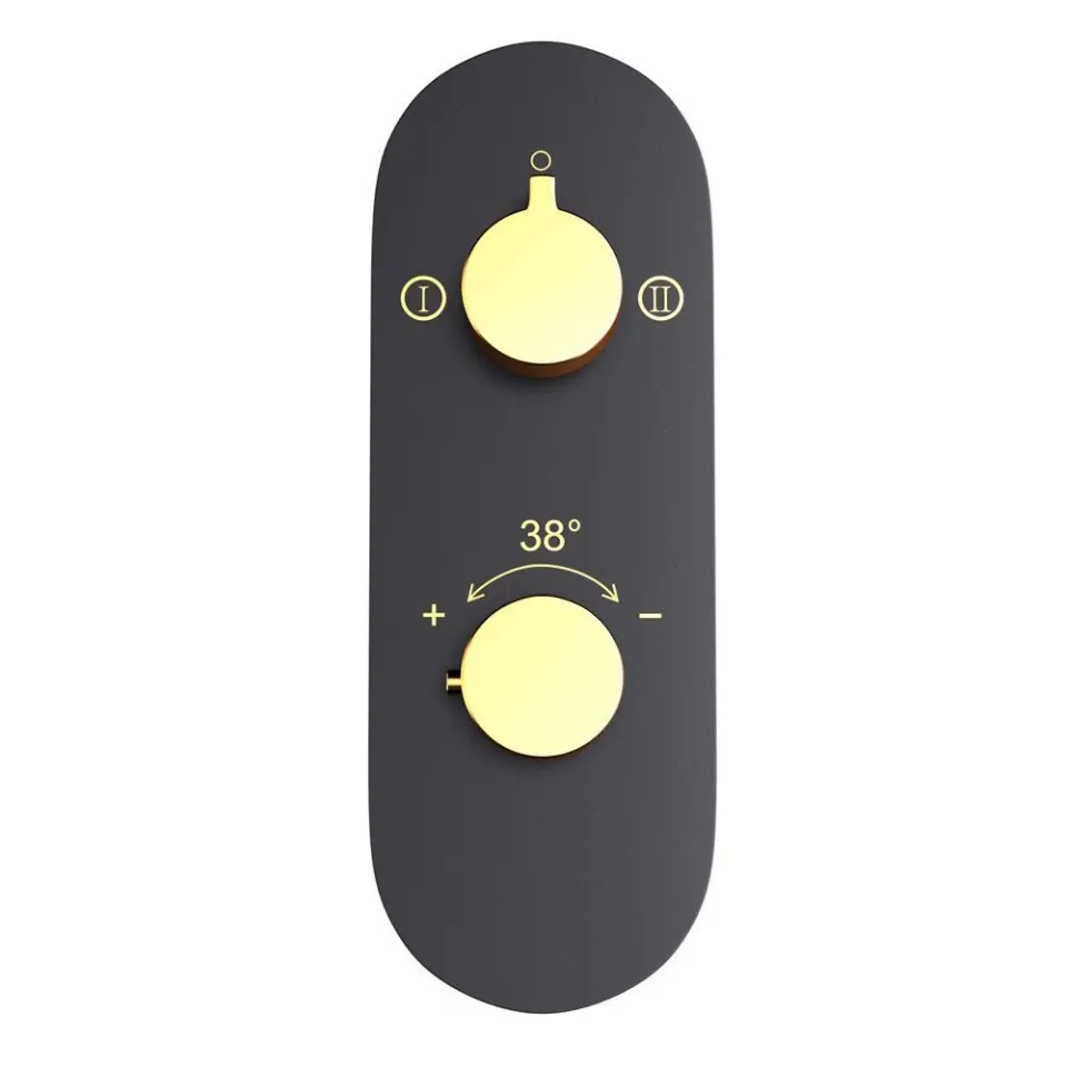 Jaquar Gold Matt PVD | Black Matt Laguna  Aquamax 2 outlet Thermostatic Shower Mixer