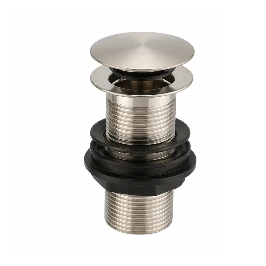 Unslotted Brushed Nickel Clicker Basin Waste