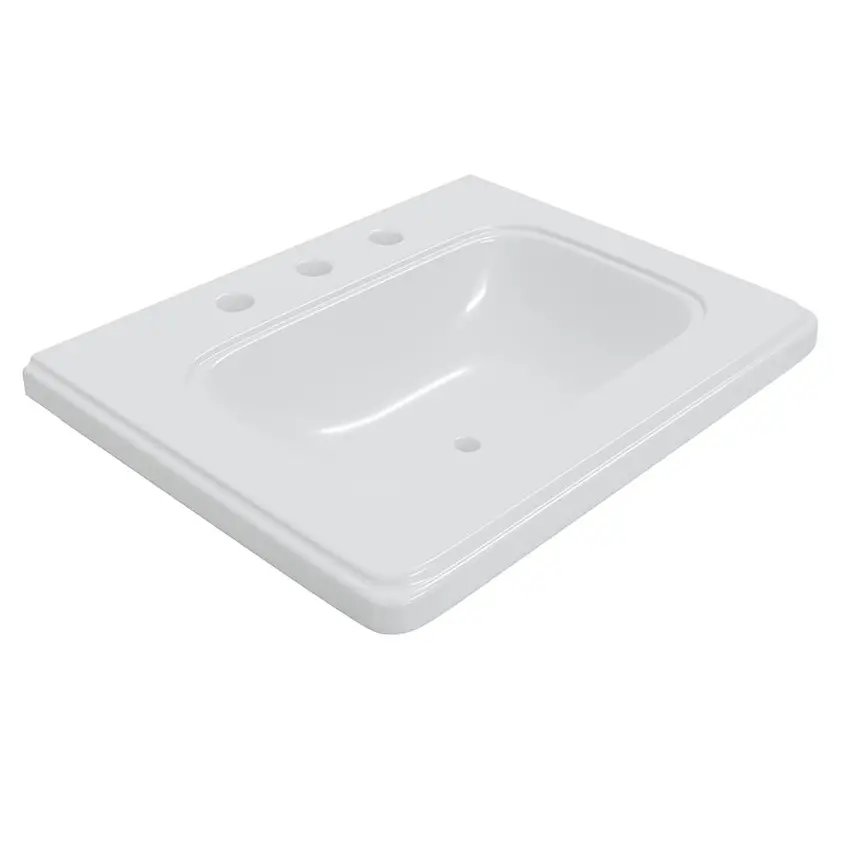 Artize VIC Counter Top White Basin With Three Tap Hole 600x460mm