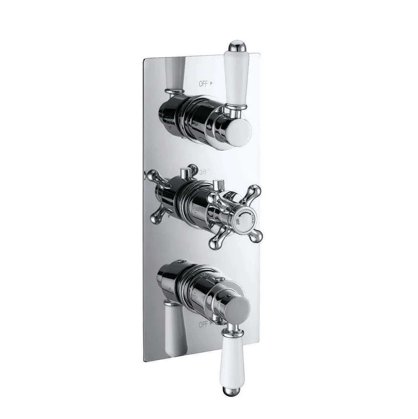 Traditional Thermostatic Concealed Shower Mixer Two Outlet handle & Two Knobs