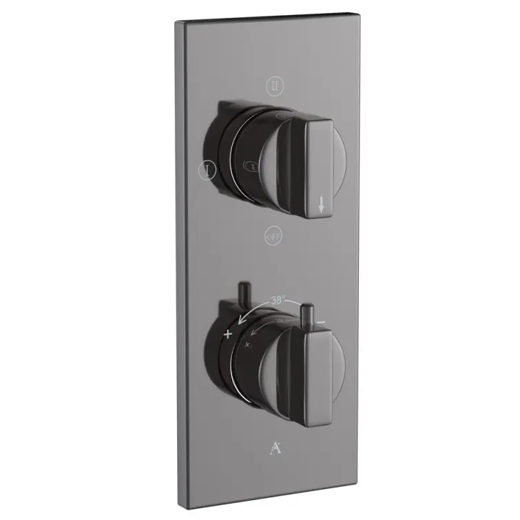 Artize Black Chrome Thermatik-R Thermostatic shower valve with 3-way outlets Image 0