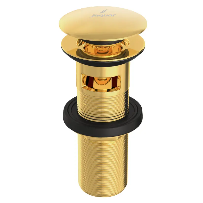 Jaquar Allied Click Clack Basin Slotted Waste with 130mm Height Gold Bright PVD