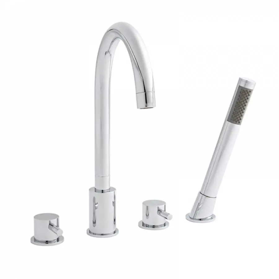 Plan Chrome 4 Hole Bath Shower Mixer Tap