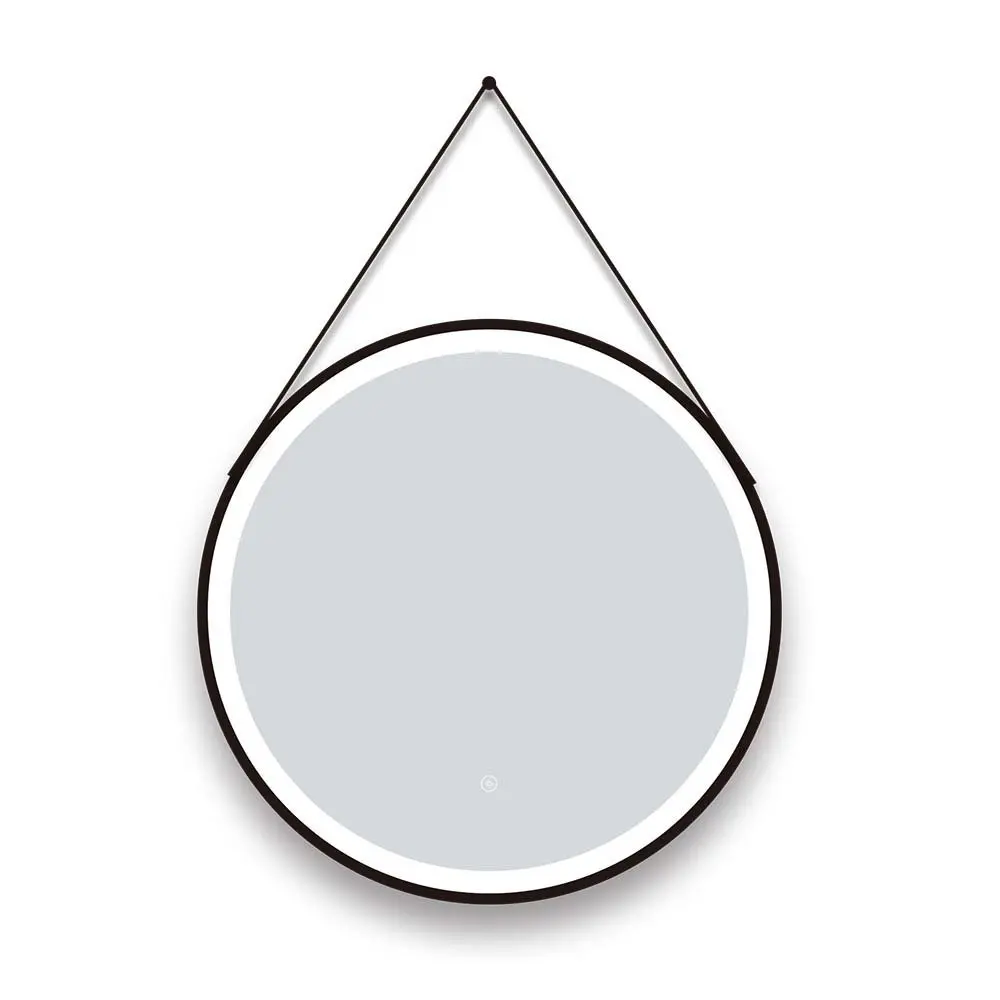 Lucia Black LED round Mirror-600