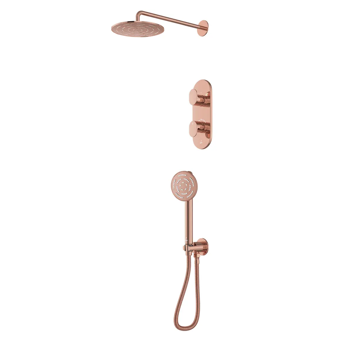 Jaquar Opal Prime Blush Gold PVD Combo of Aquamax  Thermostatic Shower mixer