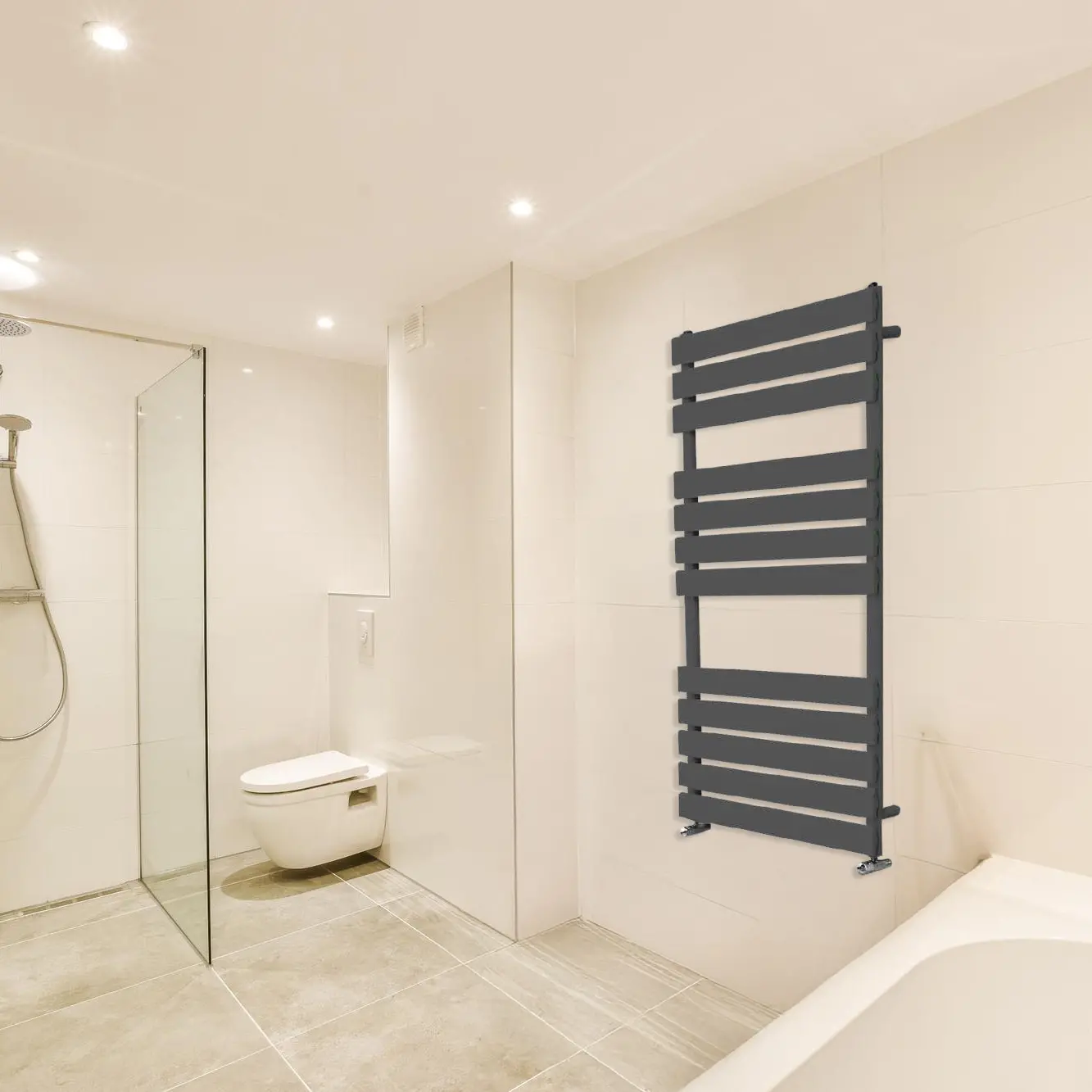 Anthracite LA Single Designer Vertical Towel Radiator 1050mm x 500mm