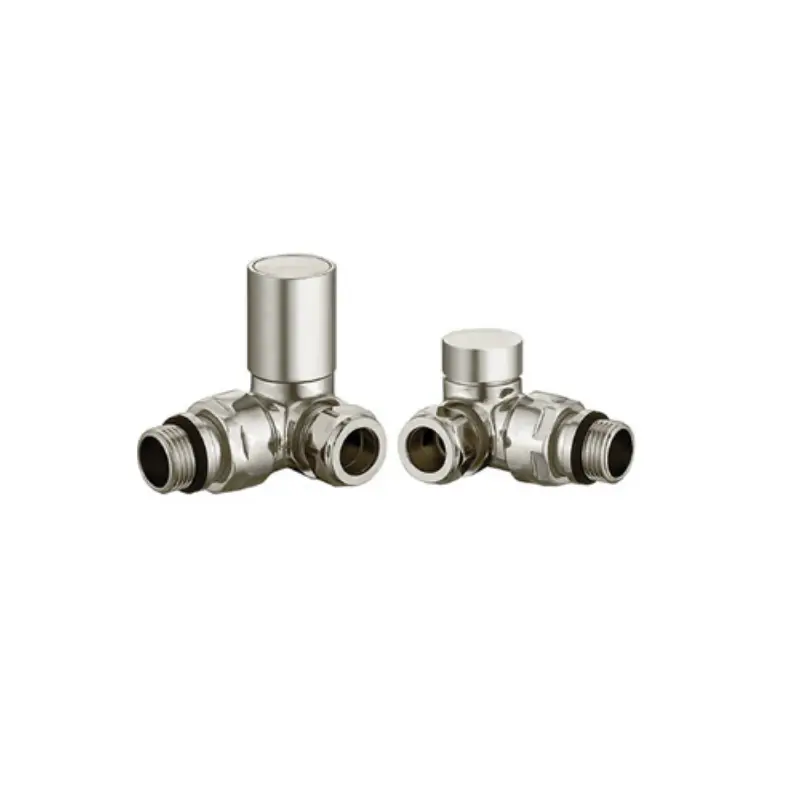 Brushed Nickel Corner Manual Radiator Valves