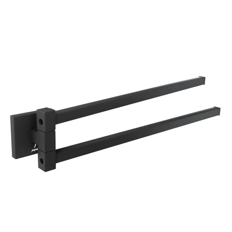 Jaquar Black Matt Kubix Prime Swivel Towel Holder Twin