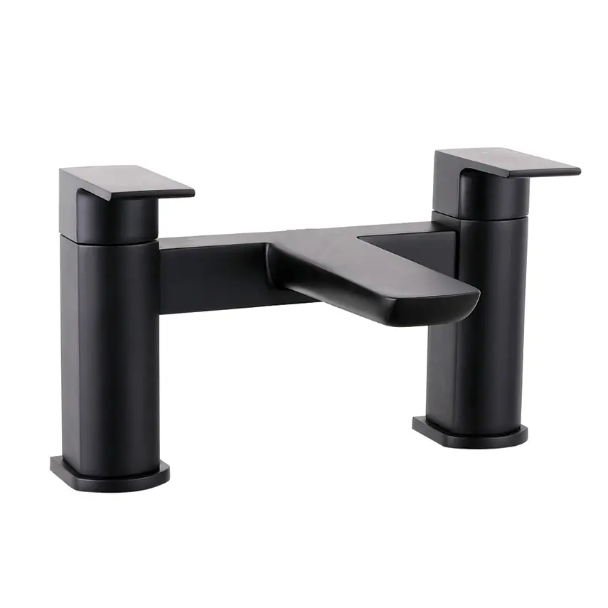 Messina Dual Lever H Type Bath Filler Mixer Tap Black Matt