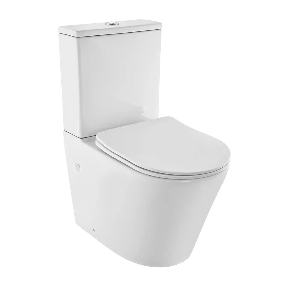 Jaquar White Vignette Rimless Bowl With Cistern For Coupled Toilet With UF Soft Close Slim Seat Cover