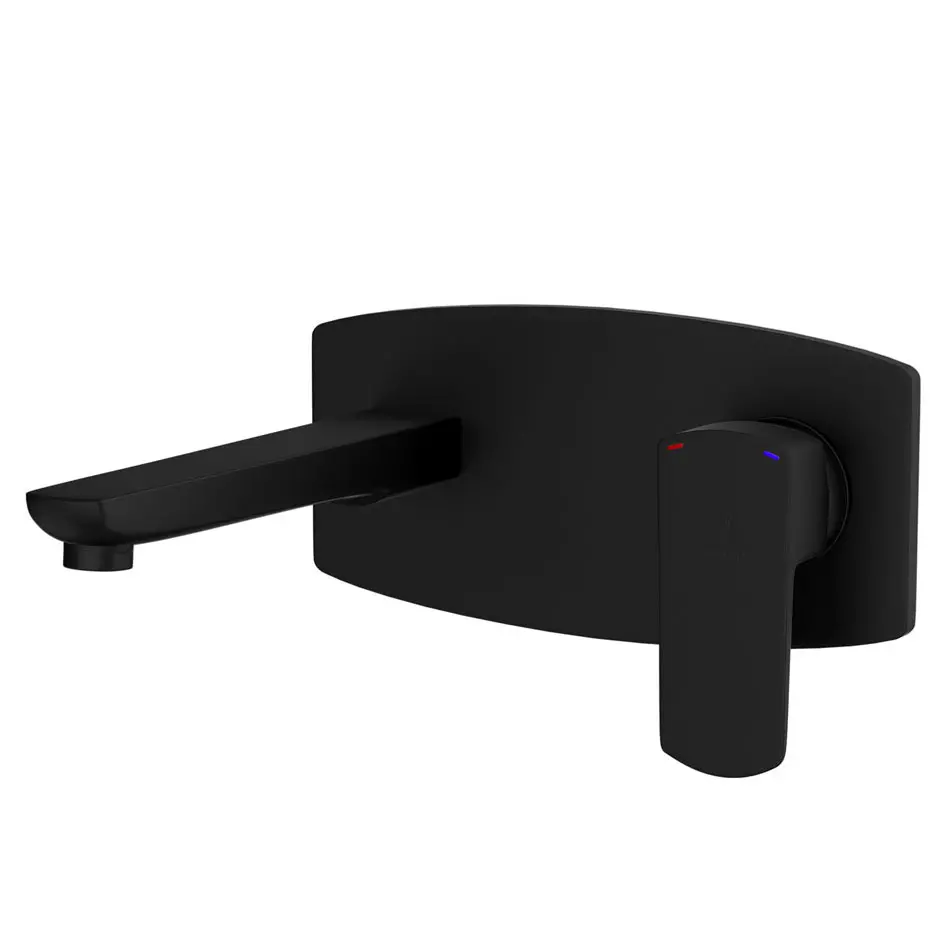 Jaquar Kubix Black Matt Prime 2 Hole Wall Mounted Basin Mixer