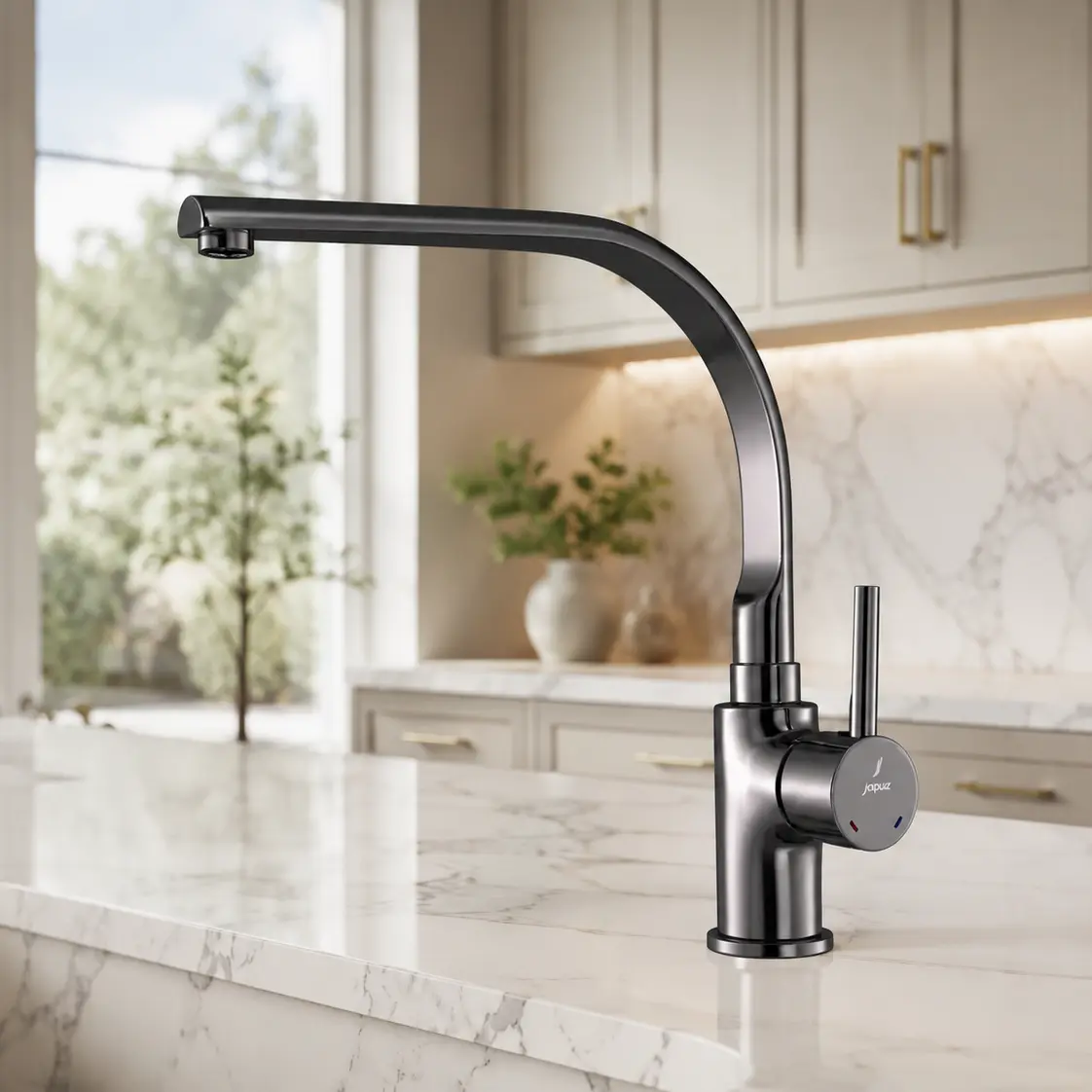 Jaquar Florentine Black Chrome Prime Side Lever Mono Kitchen Tap Mixer