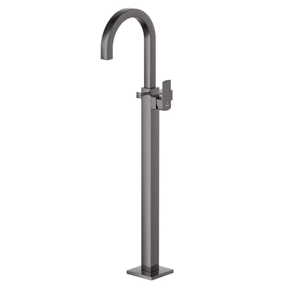 Jaquar Kubix Black Chrome Prime Exposed Parts of Floor Mounted Single Lever Bath Mixer