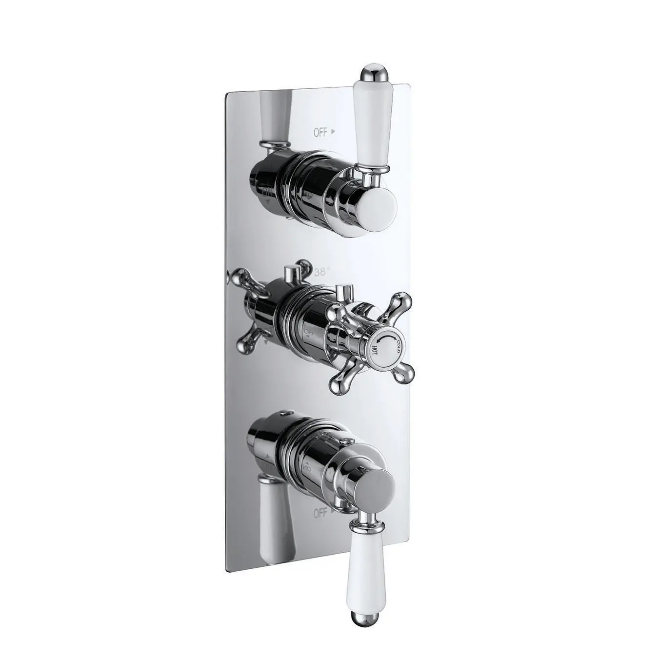 Traditional Thermostatic Concealed Shower Mixer Three Outlet handle & Two Knobs