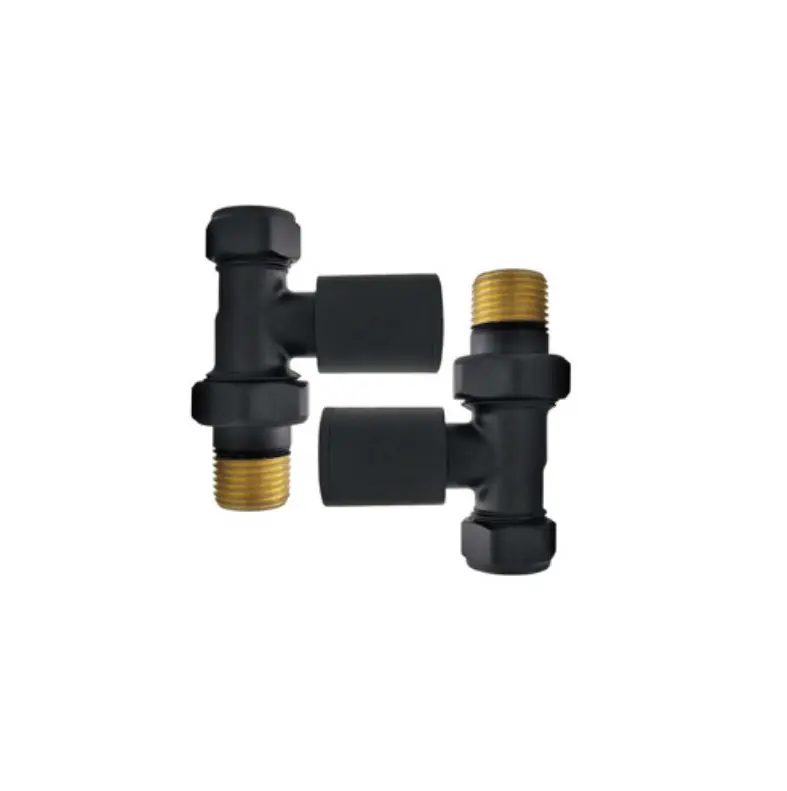 Straight Black Matt Manual Radiator Valves