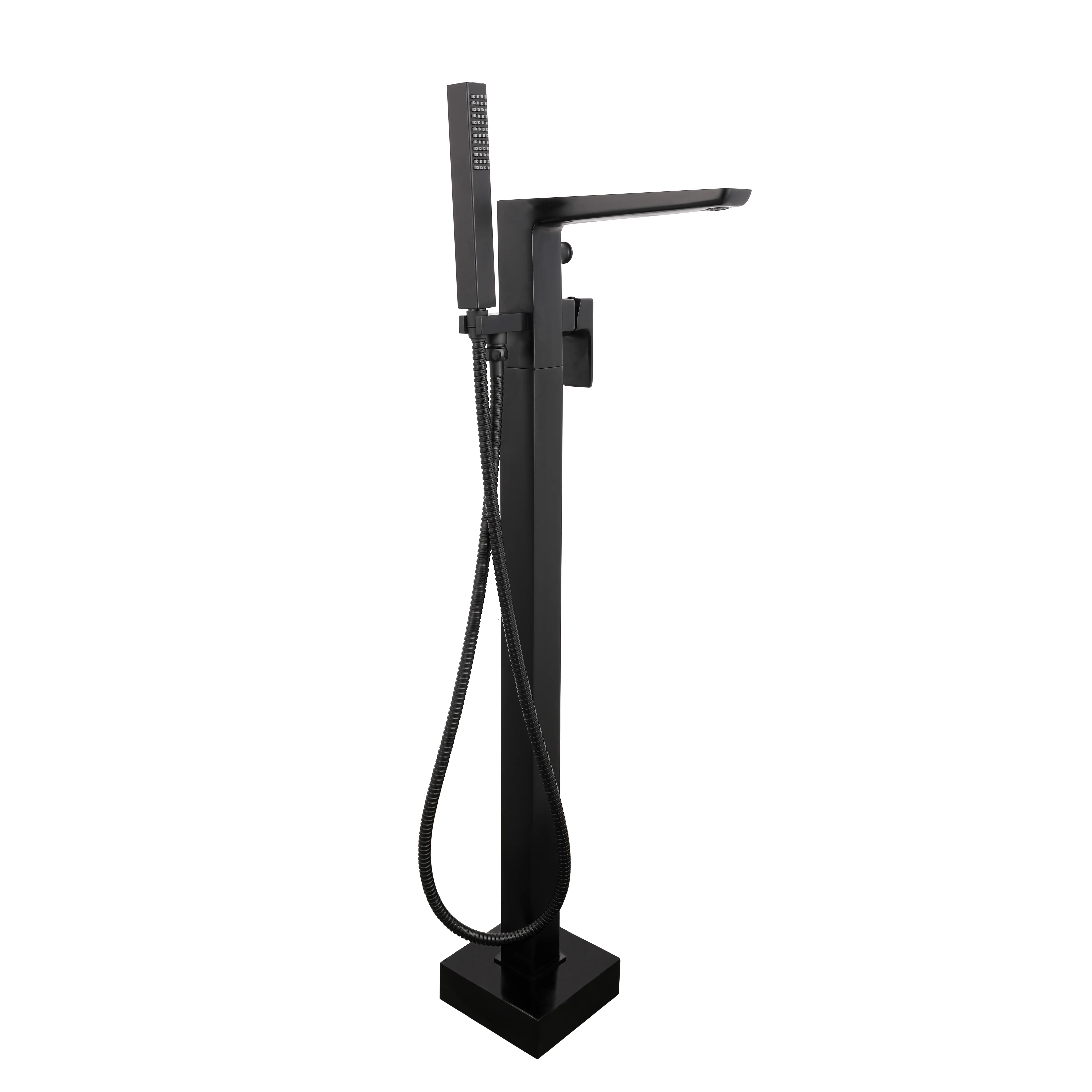Marino Floor Mounted Single Lever Bath Shower Mixer With Kit Black Matt