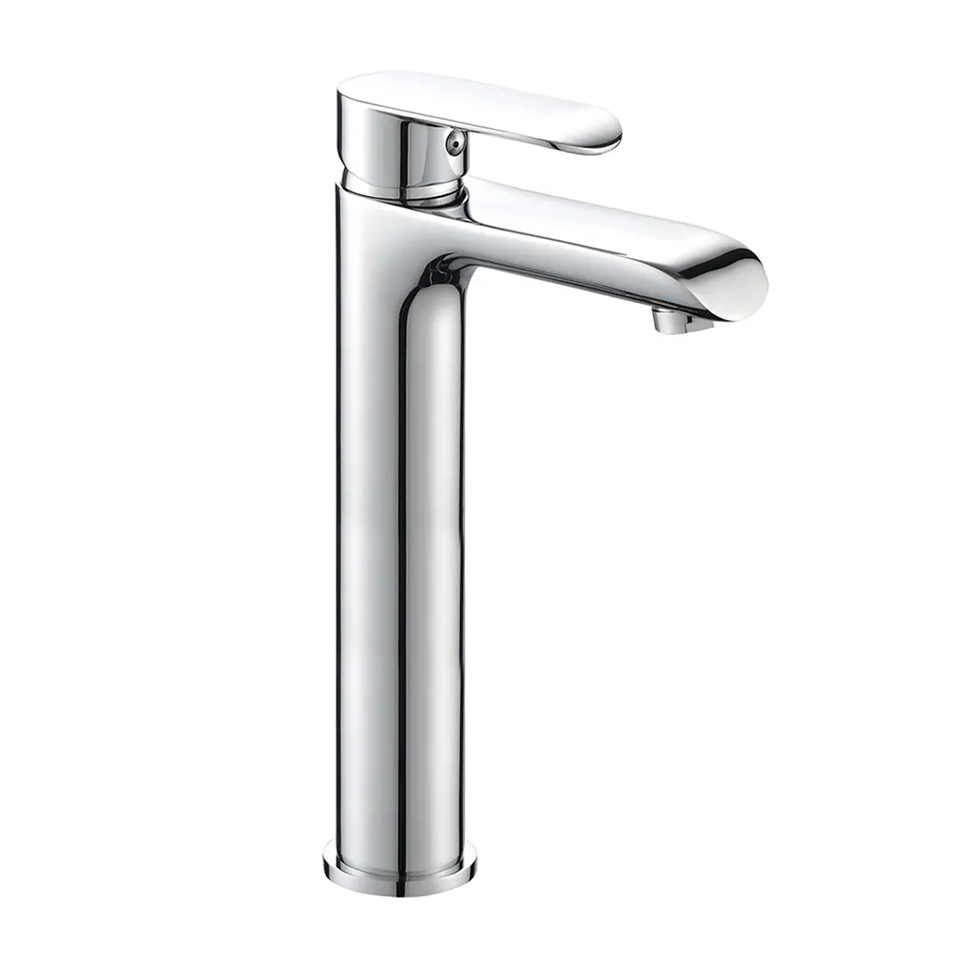 Belva Single Lever Tall Basin Mixer Chrome Plated