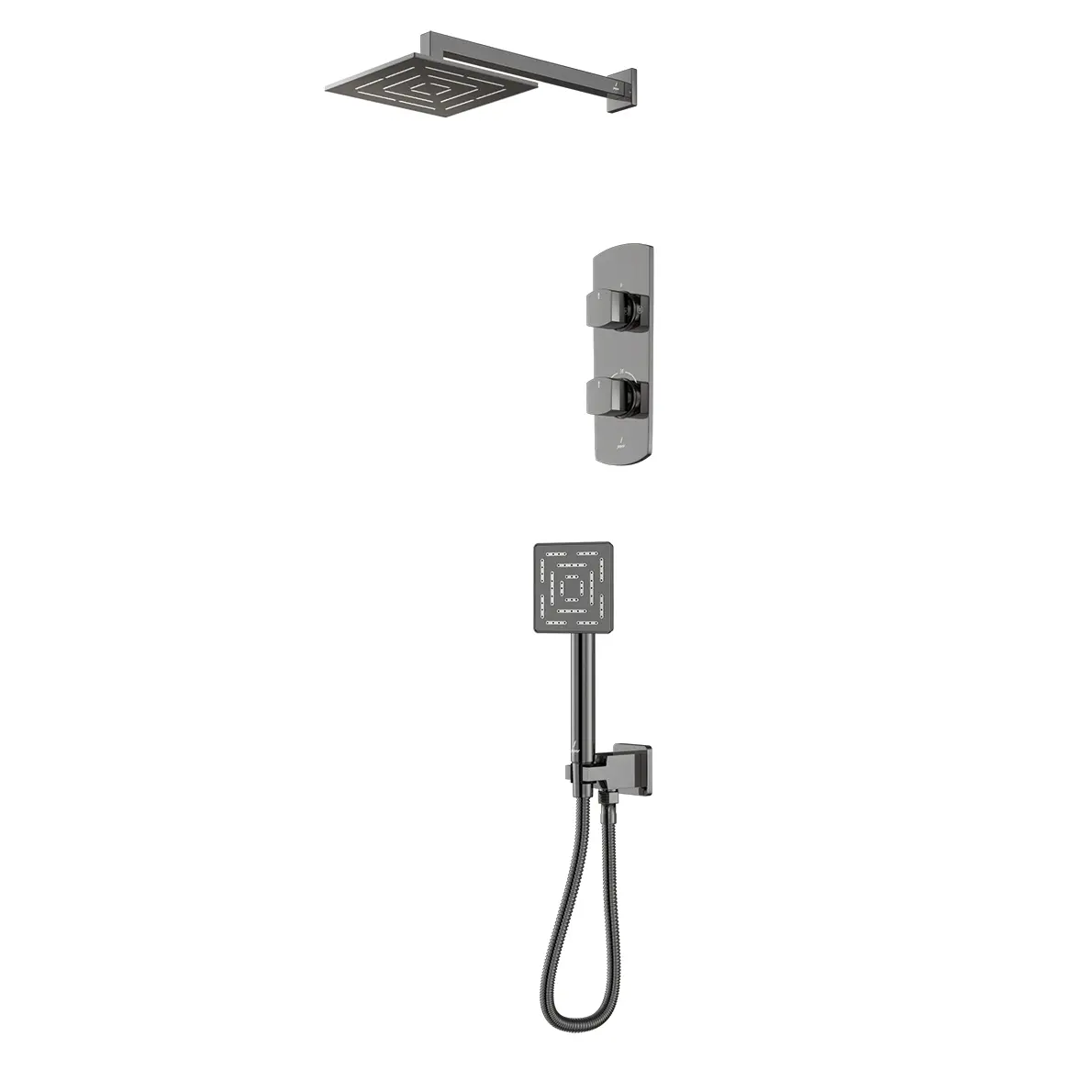 Jaquar Kubix Prime Chrome Combo of Aquamax Thermostatic Shower mixer
