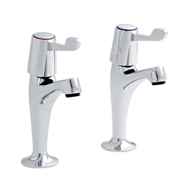 Leva Chrome High Neck kitchen Sink Taps (Pair)