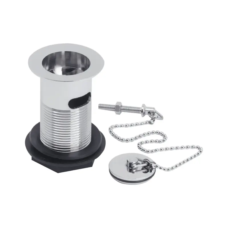 Slotted CP Chrome with Metal Plug & Plastic Backnut Basin Waste