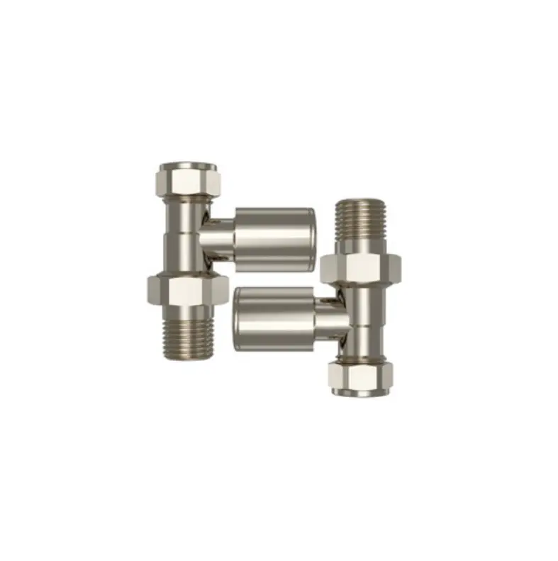 Straight Brushed Nickel Manual Radiator Valves