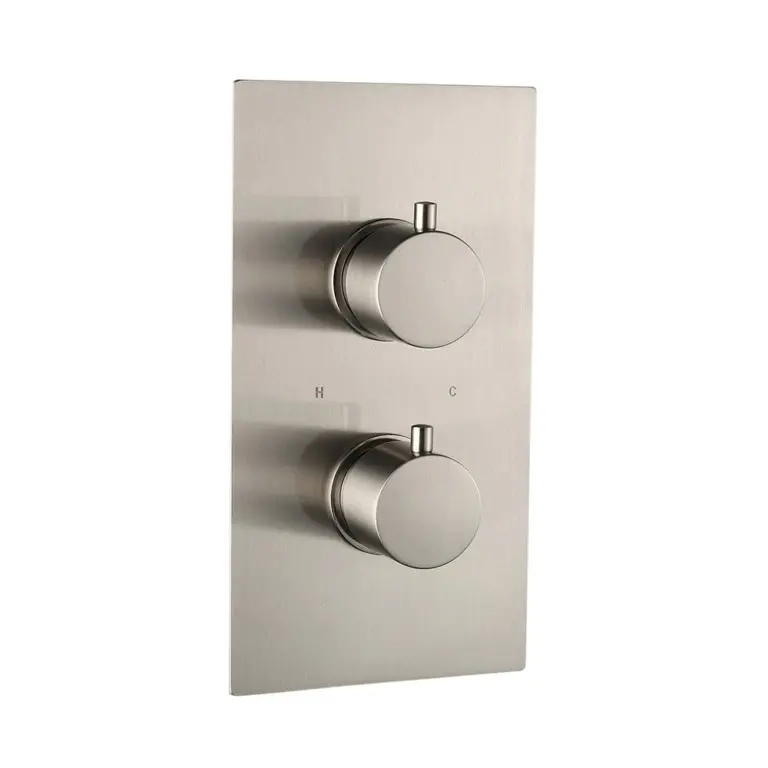 Treviso Thermostatic Concealed Shower Mixer Two Outlet Brushed Nickel