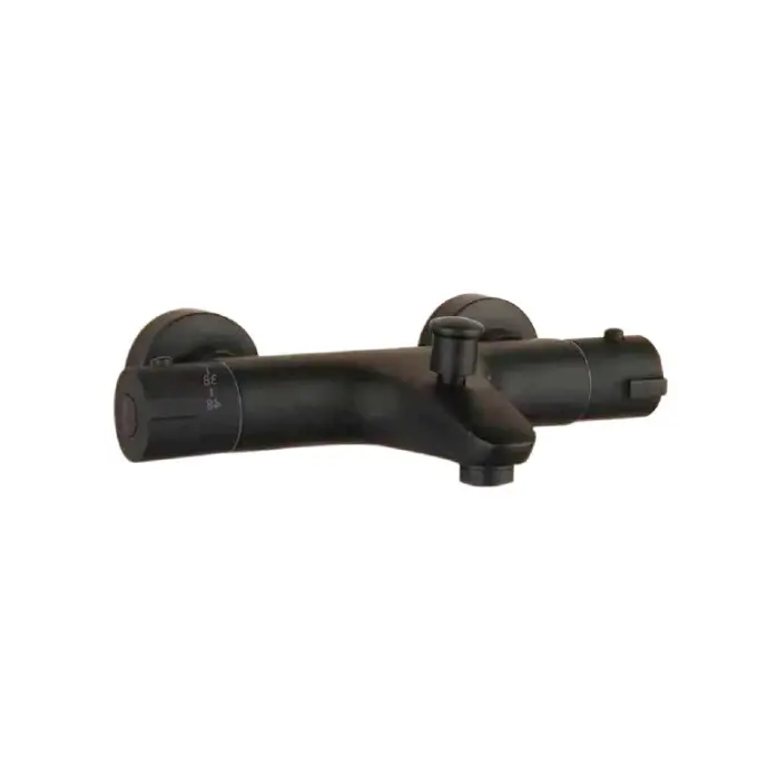 Thermostatic Luxury Exposed Bath Shower Mixer Black Matt