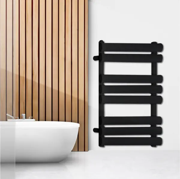 Black Oxford Single Designer Vertical Towel Radiator 1440mm x 500mm