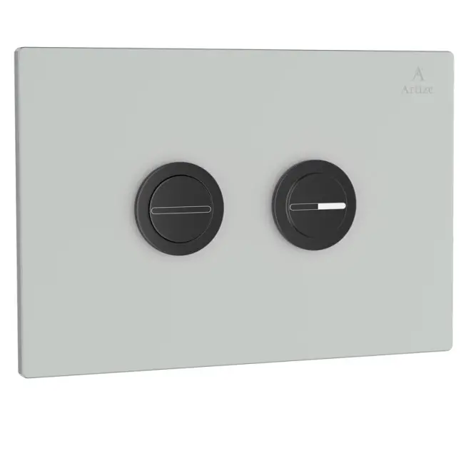 Artize Chrome Cilica Pneumatic White Glass Control Toilet Flush Plates
