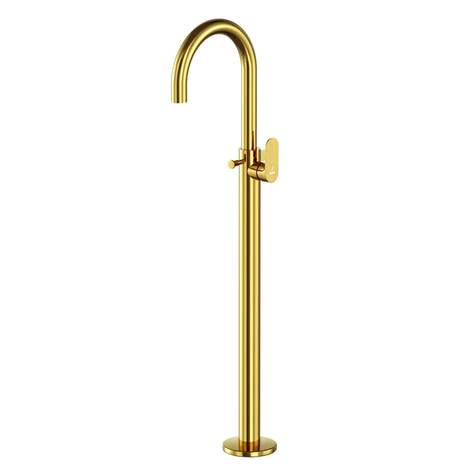 Jaquar Opal Gold Bright PVD Prime Floor-Mounted Single Lever Bath Mixer