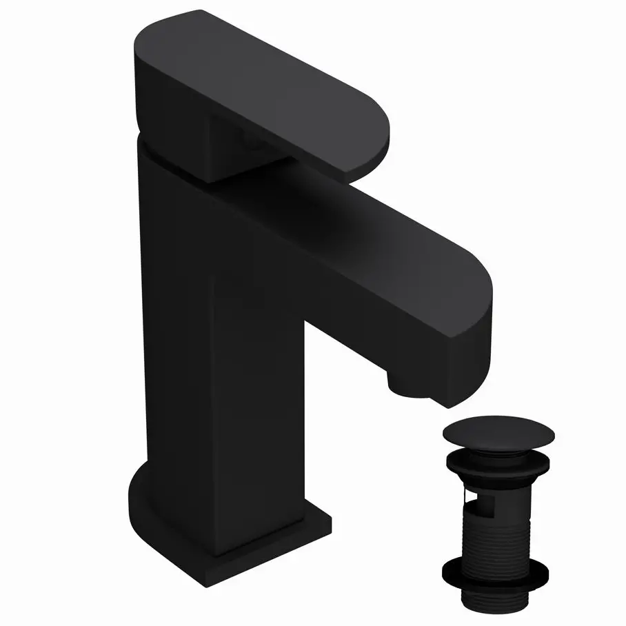Jaquar Alive Black Matt Single Lever Basin Mixer Includes Compatible click clack waste