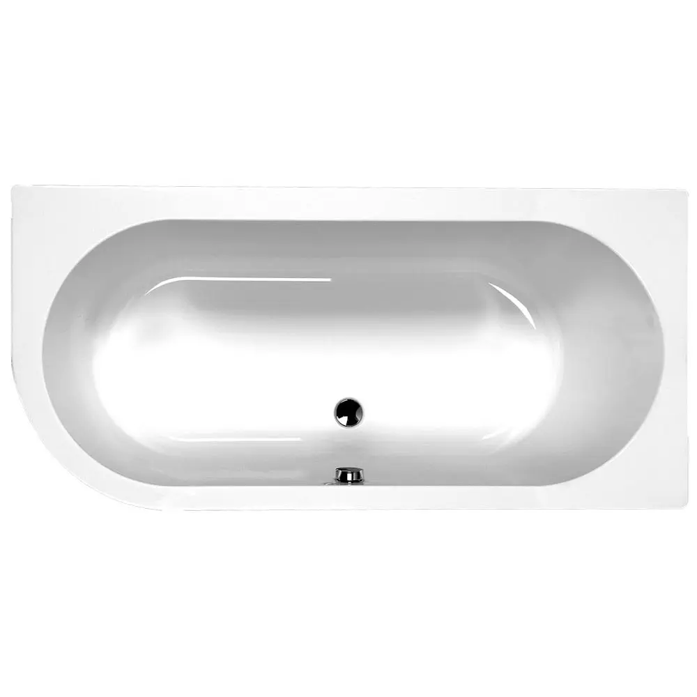 Status J-Shaped Carronite Single Ended Bath + Curved Panel Left Hand Option 1600x725mm LH CNITE