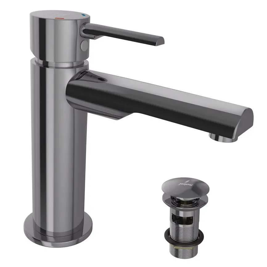 Jaquar Florentine Black Chrome Prime Mono Basin Mixer Includes Compatible click clack waste
