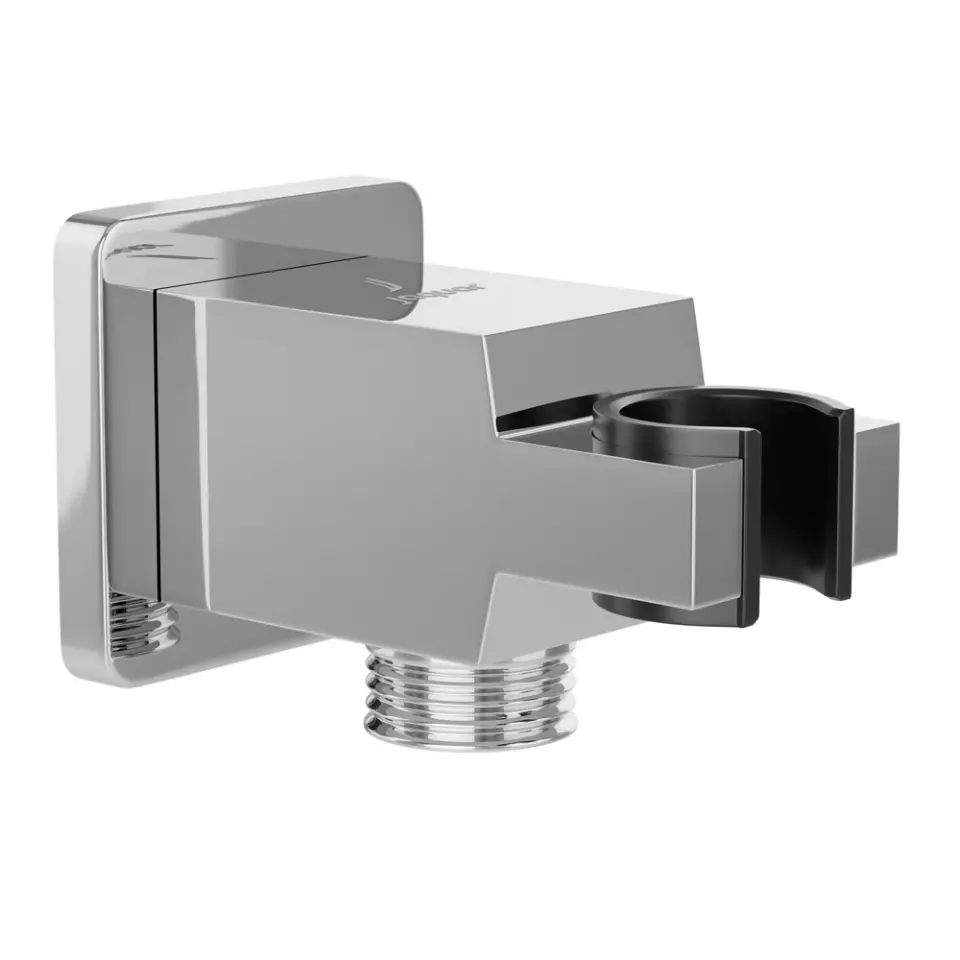 Jaquar Chrome Kubix Prime Wall Outlet with Handset Holder