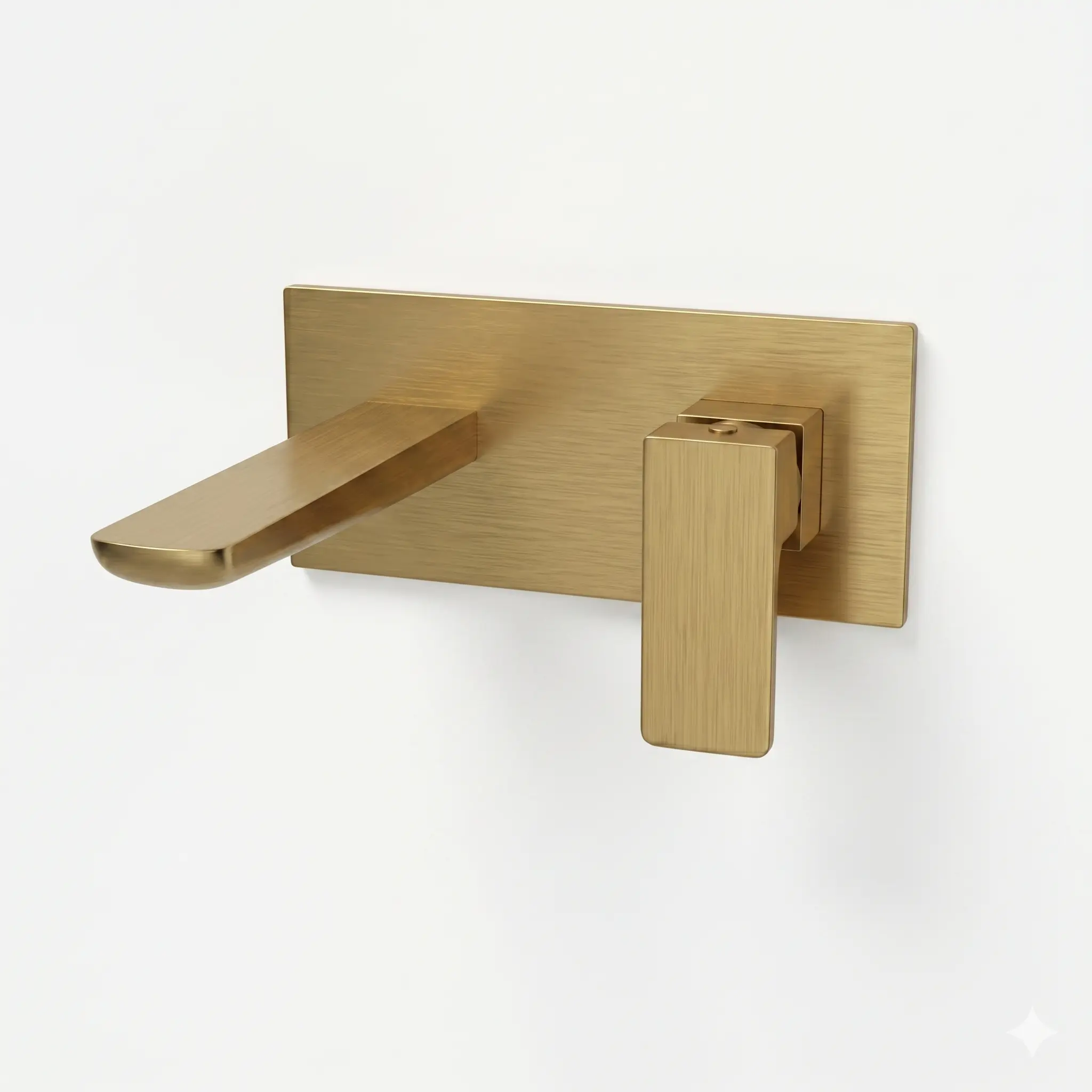 Kolt Brushed Brass Wall Mounted Basin Mixer Tap