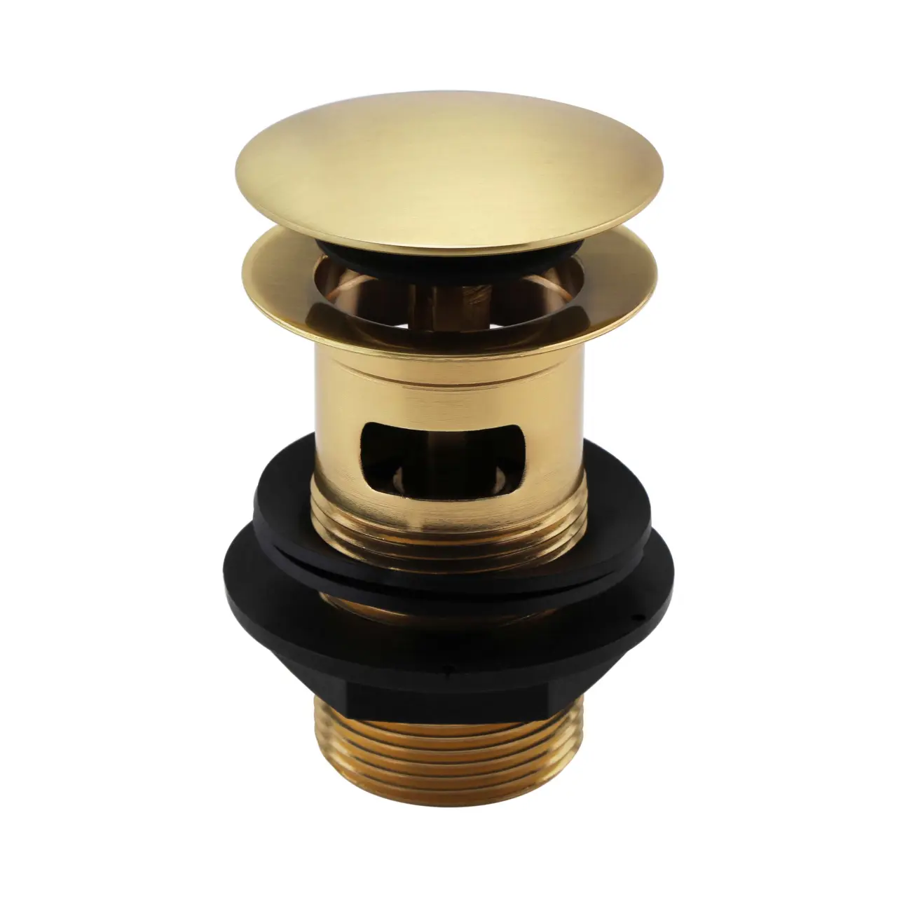 Slotted Brushed Brass Clicker Basin Waste