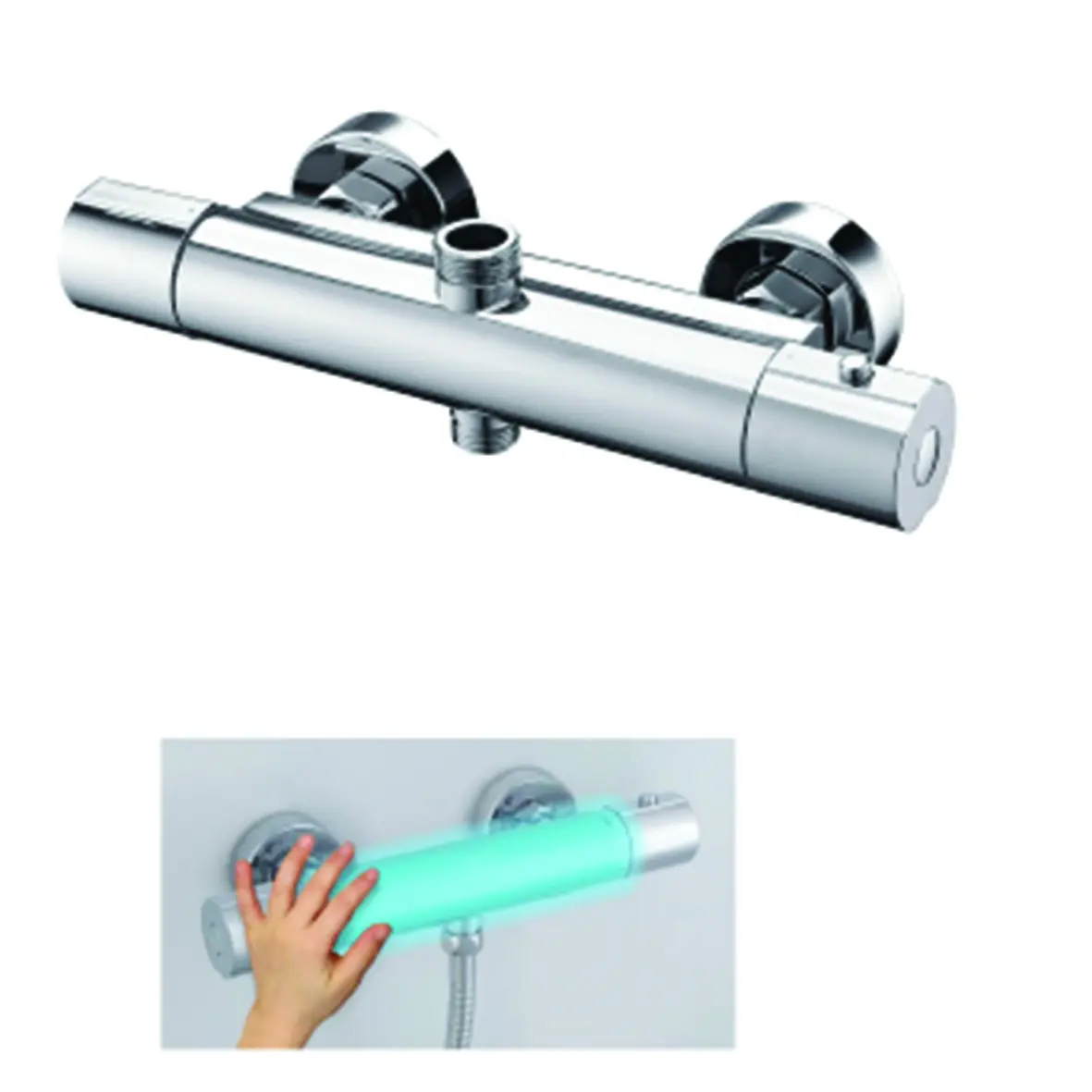 Round Two Outlet EXPOSED Thermostatic Shower Valve Chrome Plated