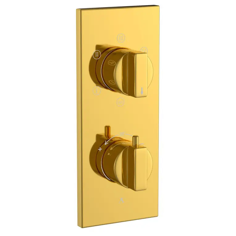 Artize Gold Bright PVD Thermatik-R Thermostatic shower valve with 5-way outlets Image 0