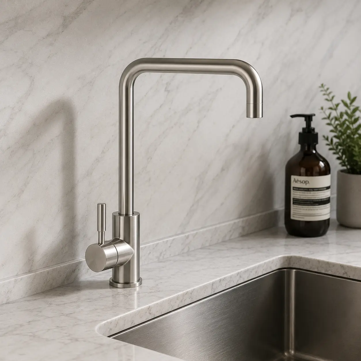 Decor single lever kitchen mixer tap Brushed Nickel