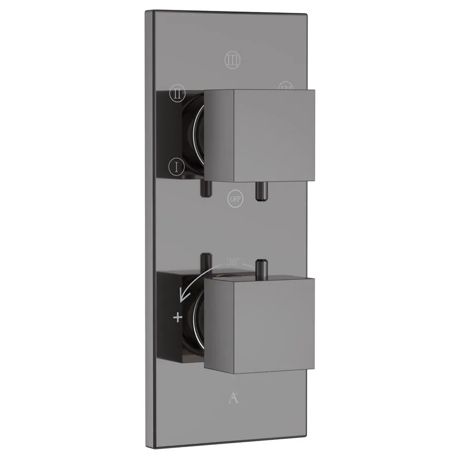 Artize Black Chrome Thermatik-S in-wall thermostatic shower valve with 5-way outlets Image 0
