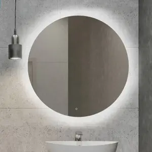 Backlit Heated 600mm Bathroom round Mirror with Lights