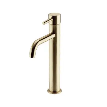 Ottone Brushed brass Hi Rise Mono Basin Mixer Tap