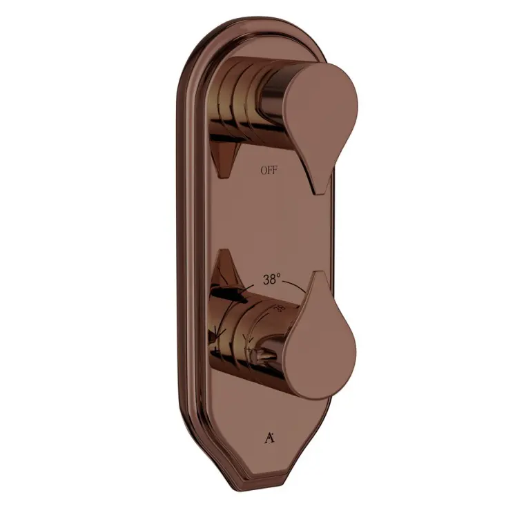 Artize Blush Gold PVD Tiaara Thermostatic shower valve with 2-way outlets